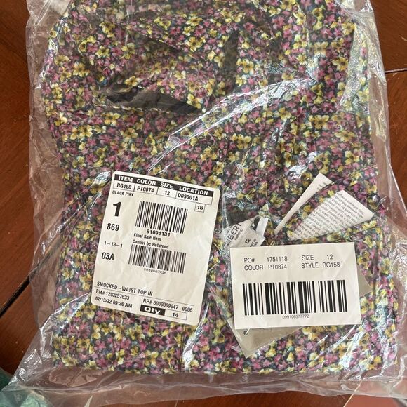 J Crew Liberty Busy Izzy Cinched Waist Top NWT - Picture 3 of 7